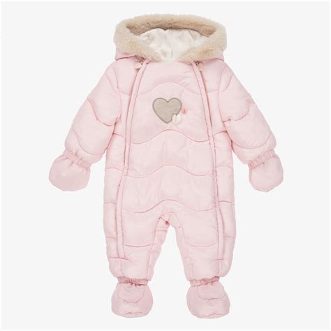 burberry baby pink down padded snowsuit|calvin klein baby snowsuit.